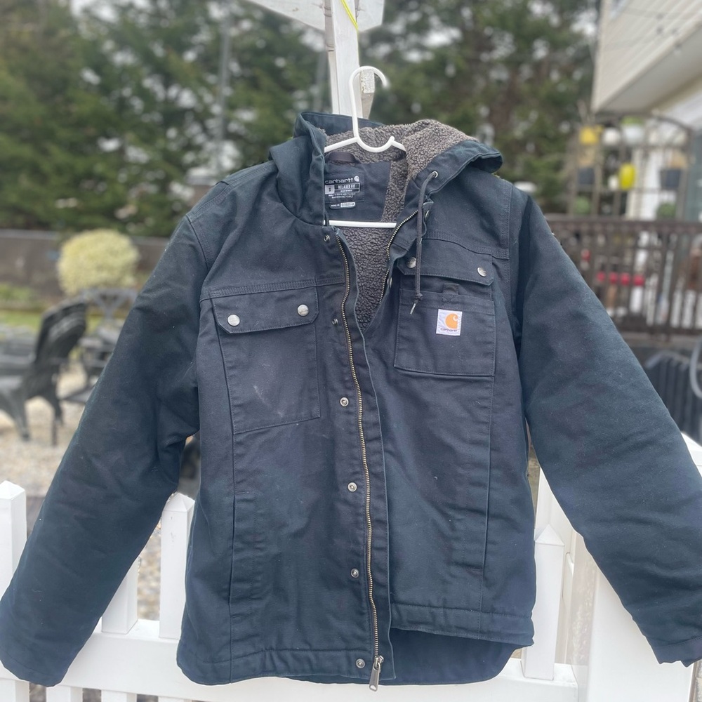 Carhartt Black Hooded Military Field Jacket